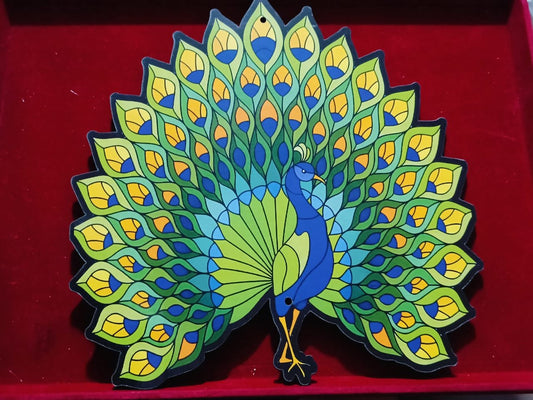 MDF Peacock Rangoli (12inch) - 1pc