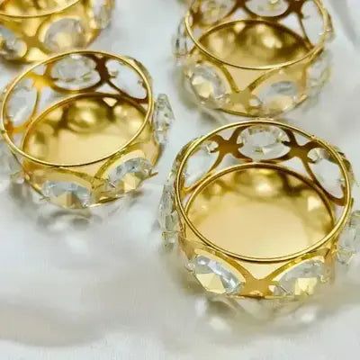 Designer T Light Holder With Crystal Stone - 1pc