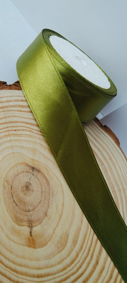 Satin Ribbon 1 inch – Mehndi Green