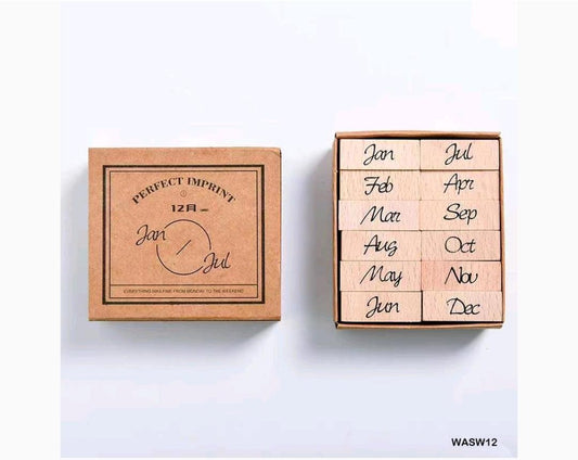 Wooden Antique Stamp (Month) -12pc