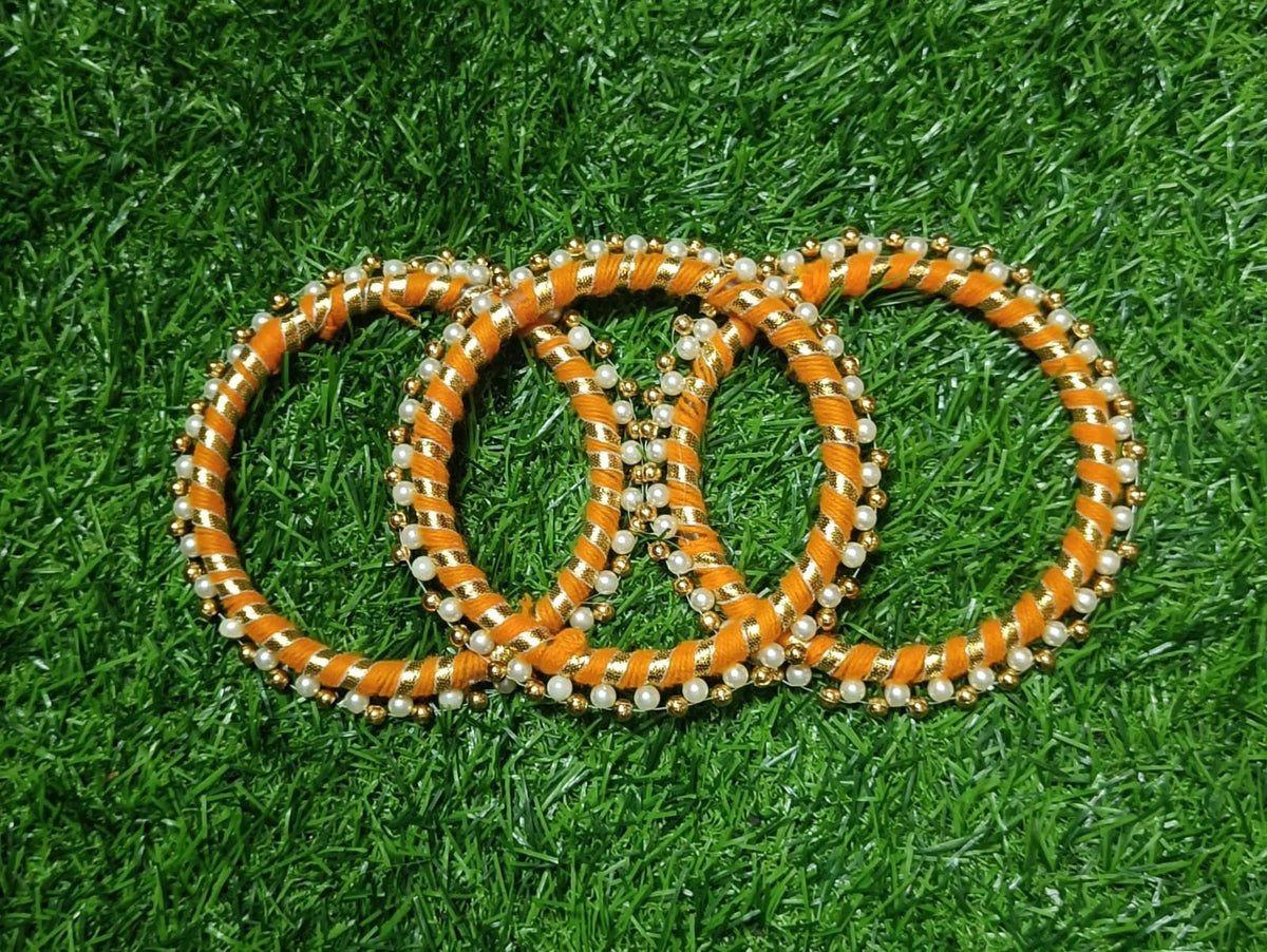 Moti Bangles (Orange) 4inch - 10pc