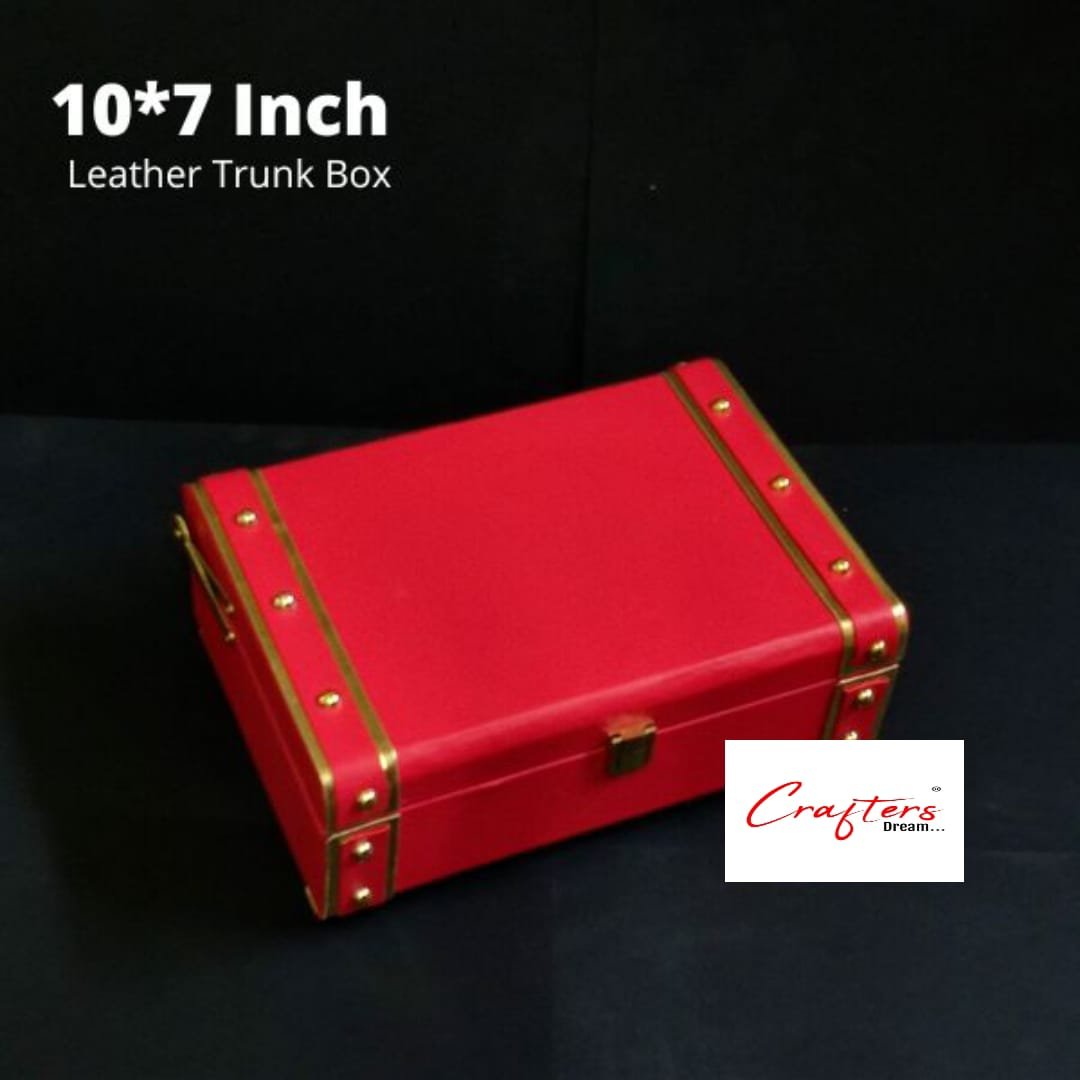 Leather Trunk Box (Red) – 8*6inch