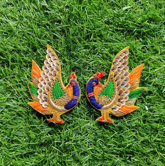Peacock Buti Patches - 1pair