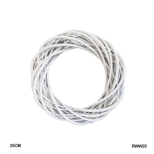 Ring Wreath Rattan Wicker White (RWW25) (25CM) - 1pc