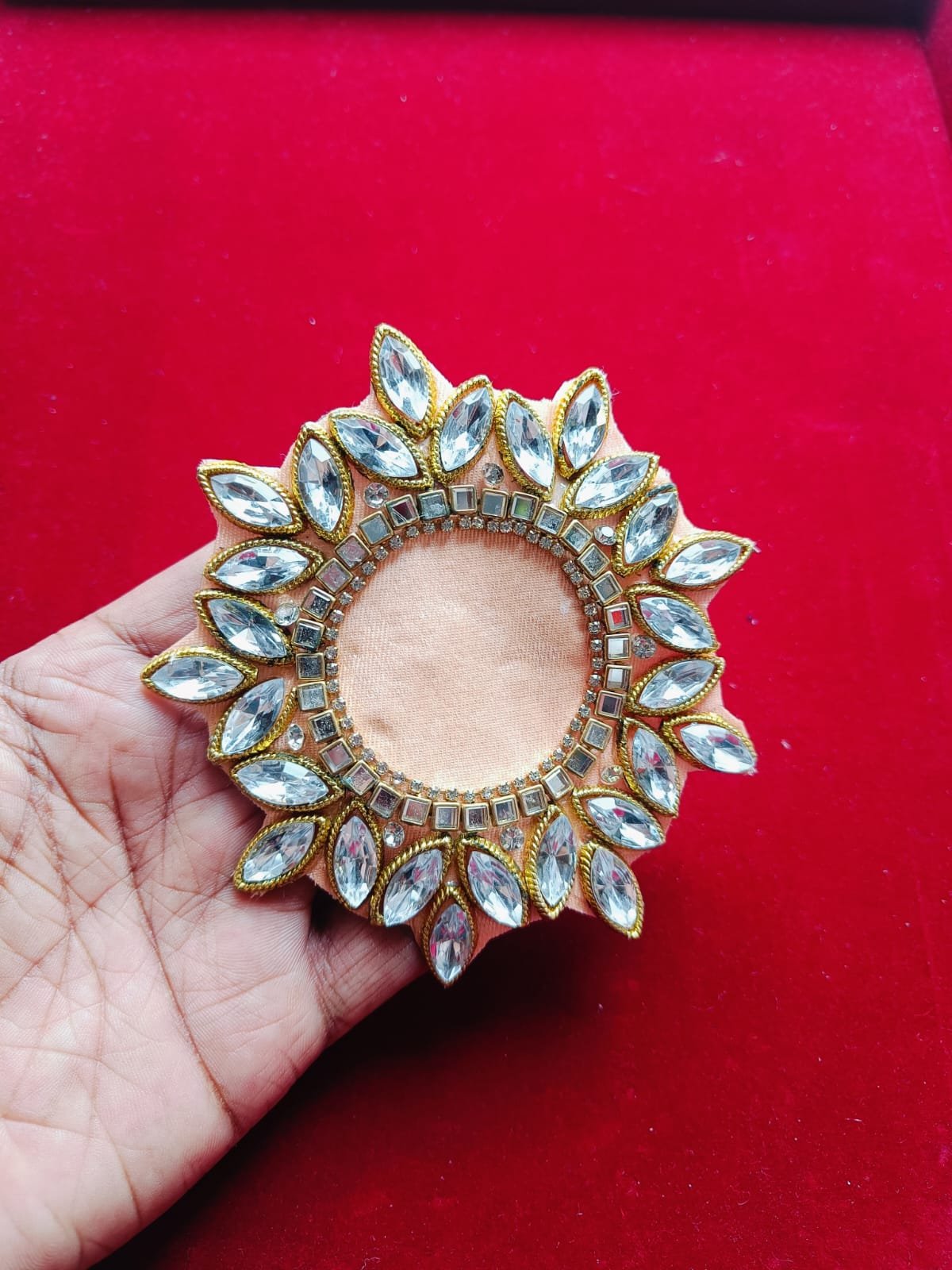 Skin Color Round Stone Buti Patches - 10pc
