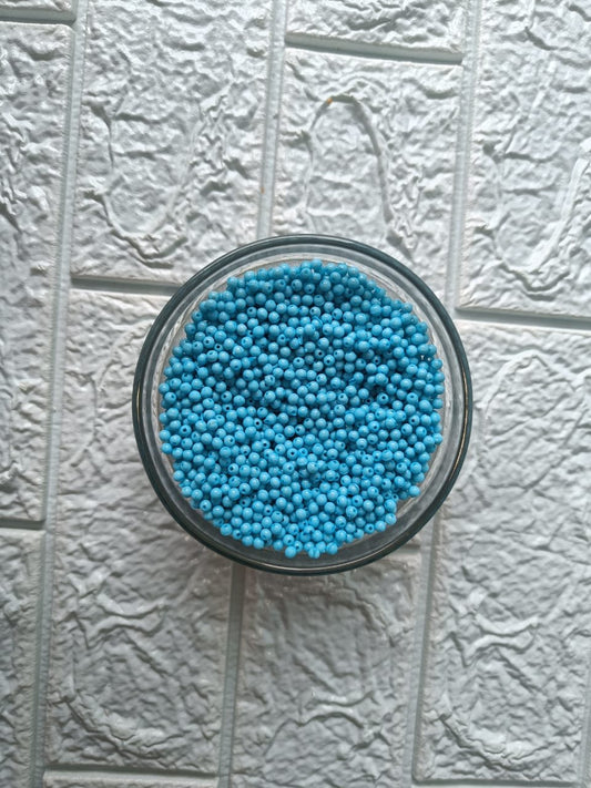Moti /Pearls /Beads - Sky Blue (100gm) - 4mm