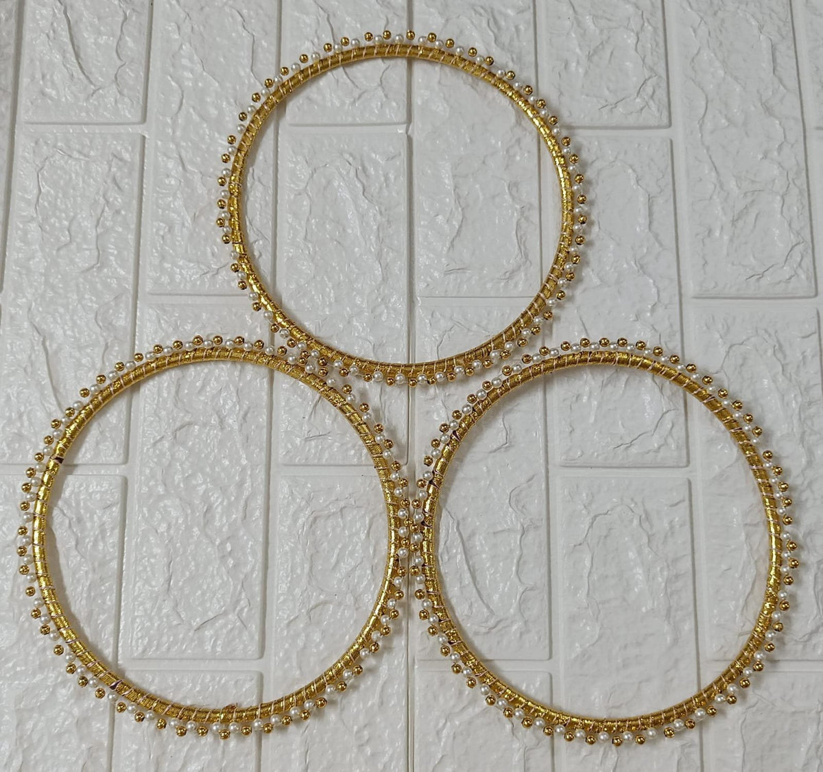 Golden Moti Bangles (8inch) – 10pcs
