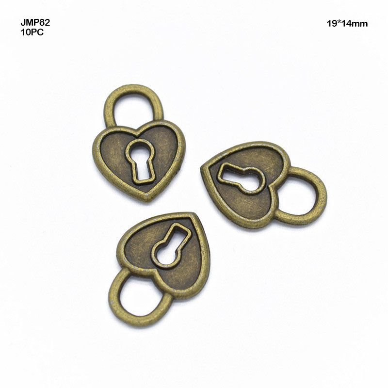 Love Lock Pendants Copper (JMP82) - 10pc