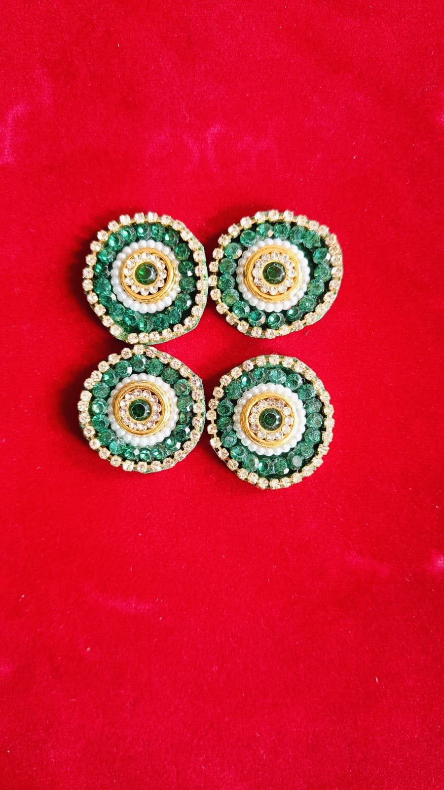 Dark Green Evil Eye Buti - 10pc