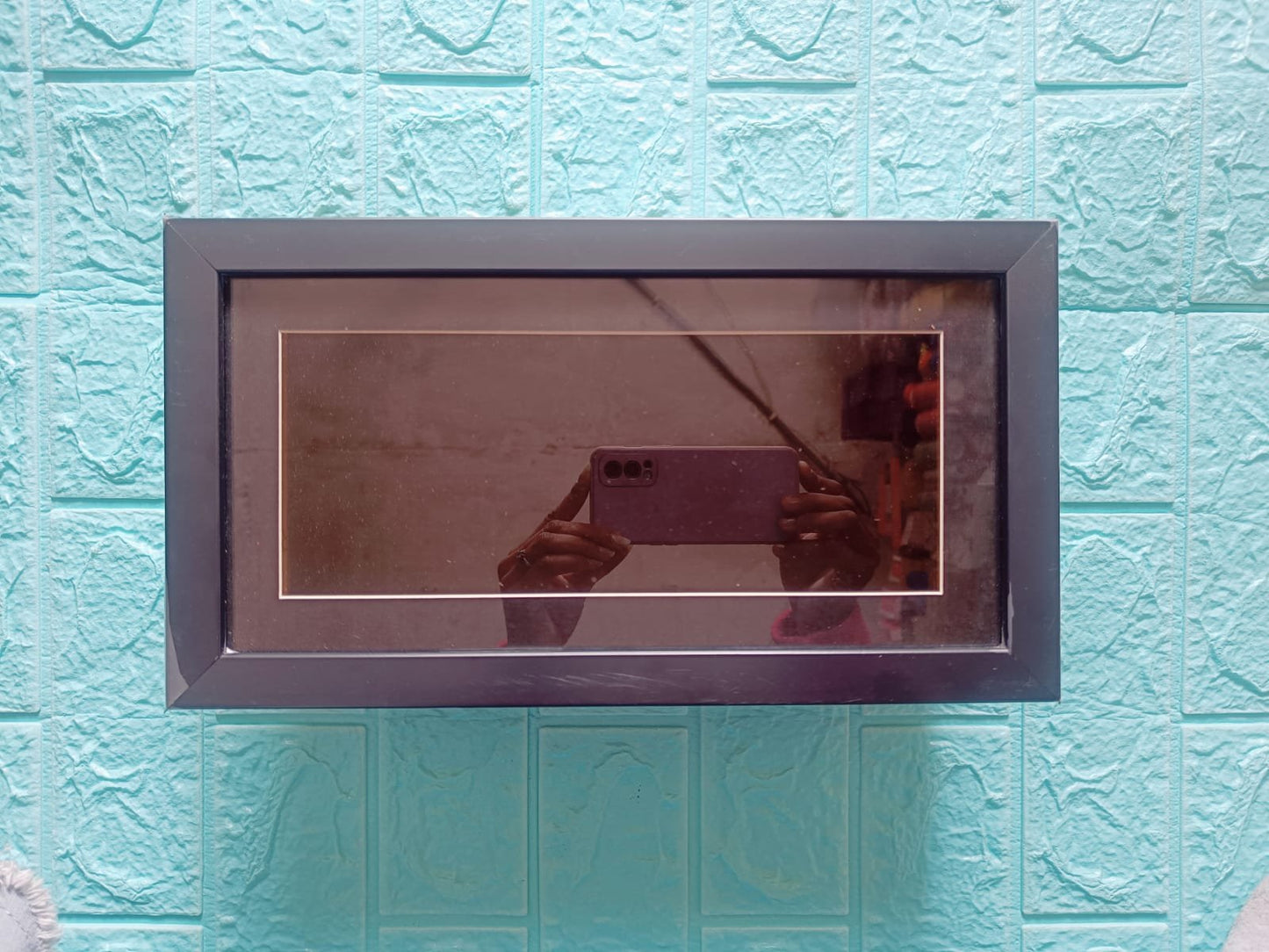 Shadow Box Glass Frame with Mount – 12*6 inch (Black)