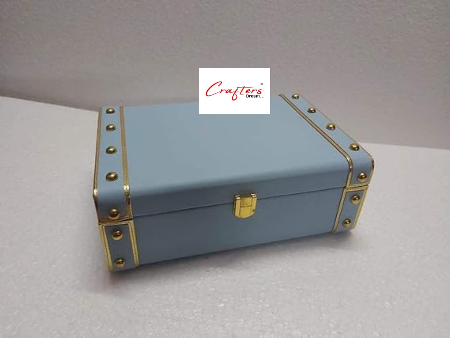 Leather Trunk Box (Light Blue) – 8*6inch