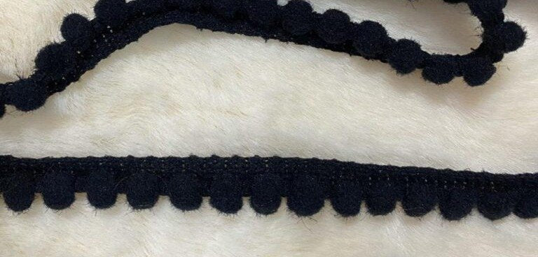 PomPom Lace - 1 mtr - Black