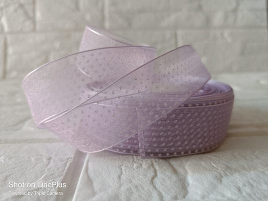 Organza  Polka Dot Ribbon 1 inch – Light Purple