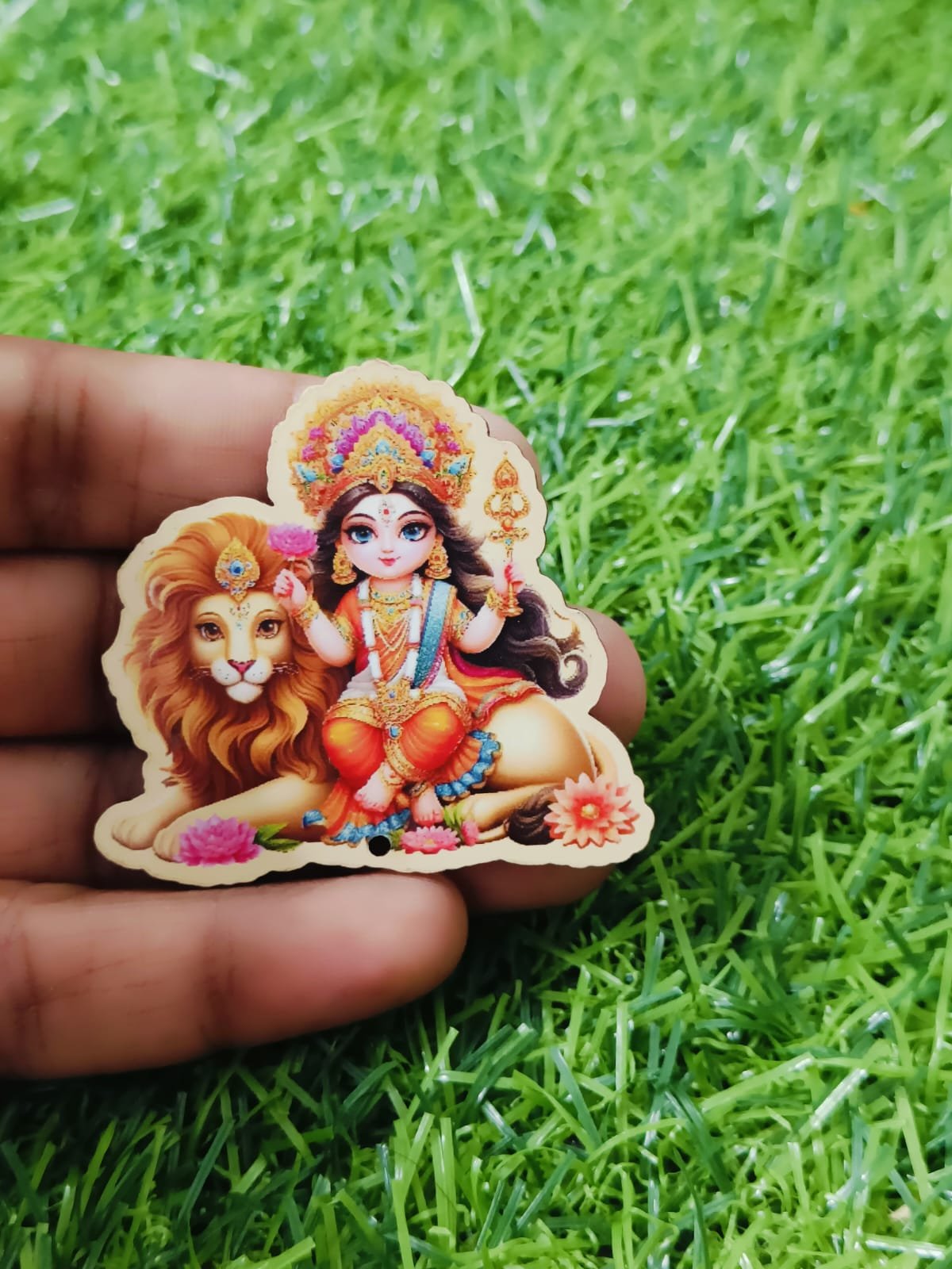 Shera Wali Mata Rani MDF Cut Out (2inch) - 5pc