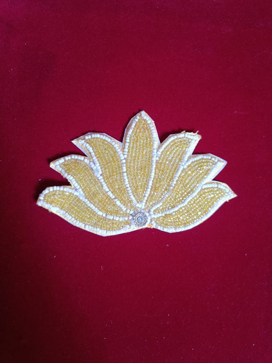 Yellow Half Lotus Stone Buti Patches - 8pc
