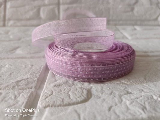 Organza  Polka Dot Ribbon 1/2 inch – Light Purple