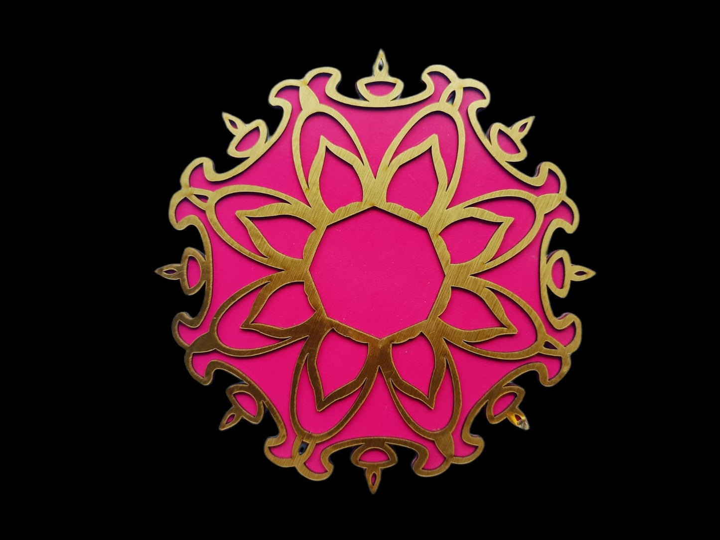 MDF Rangoli (Pink) - 8inch