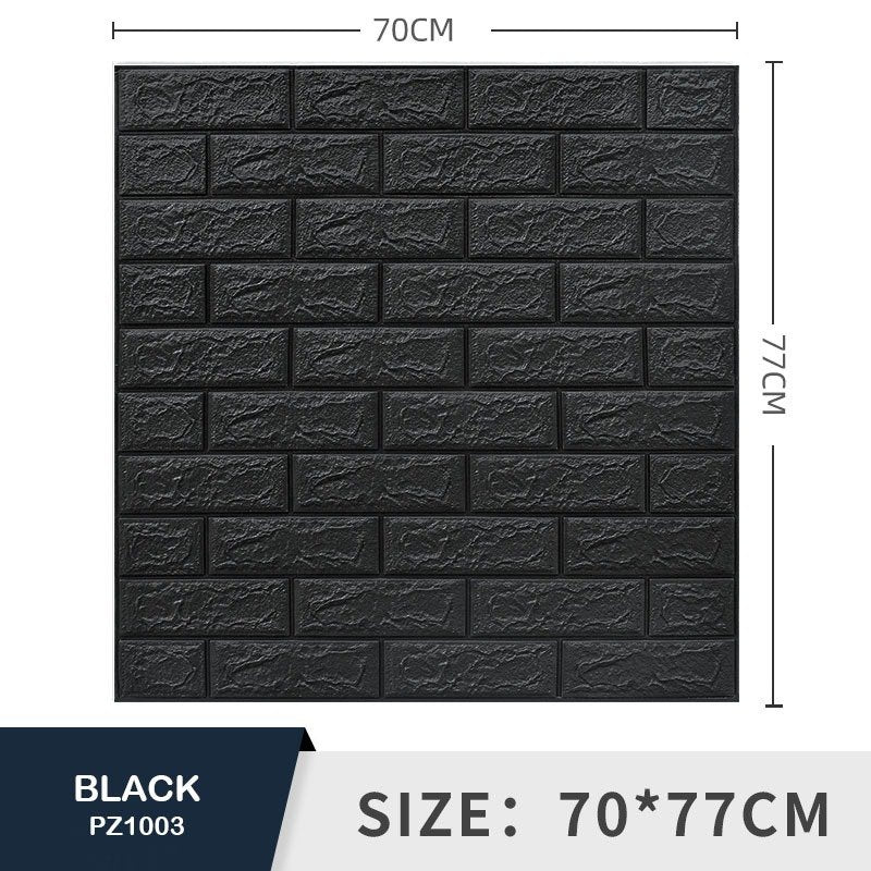 Wall Sticker 3D Pe Foam Black (PZ1016) - 1Pc