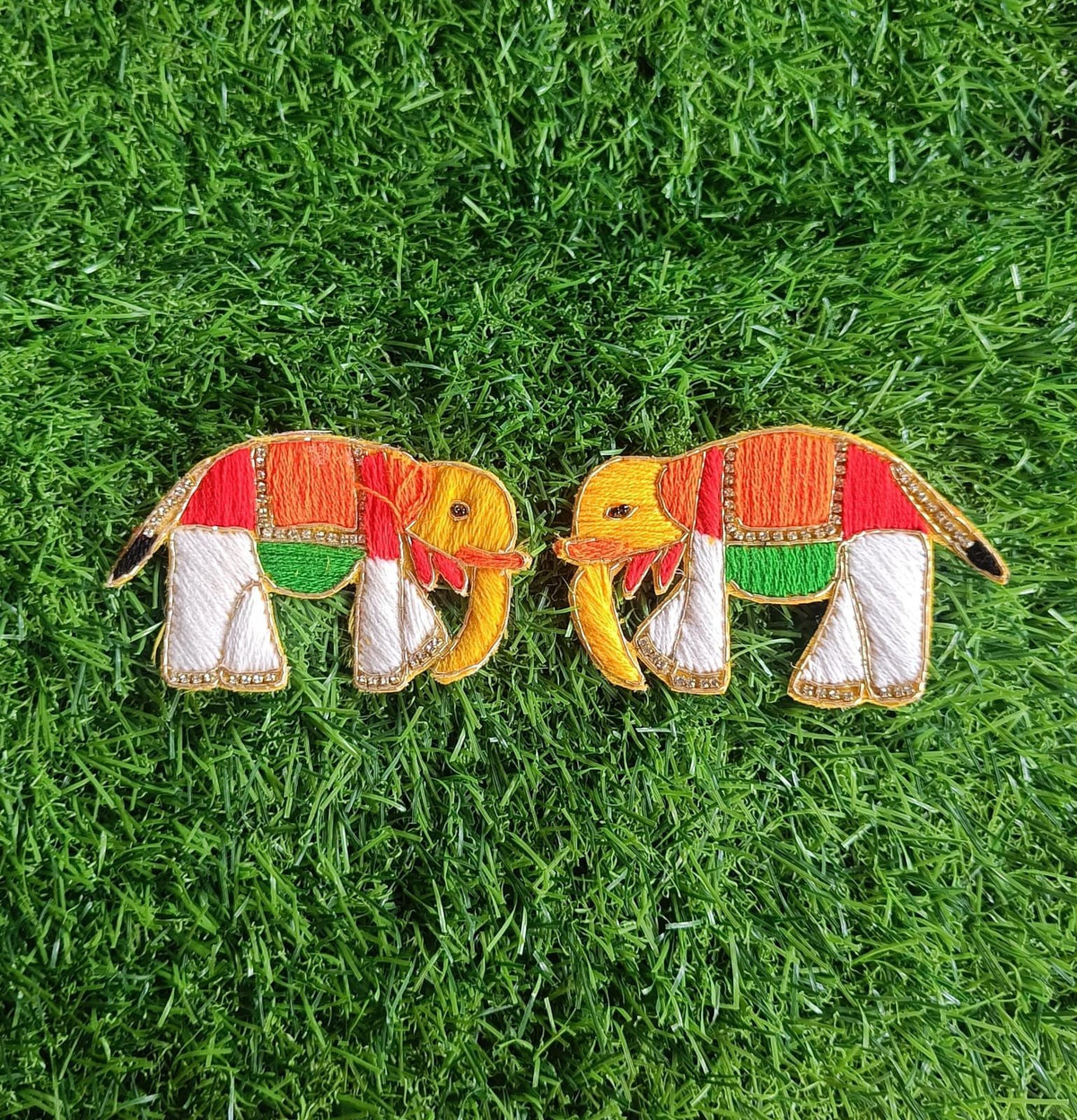Elephant Buti Patches (4*2.5inch) - 1pair
