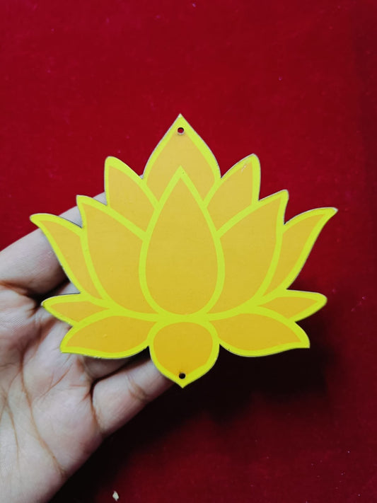 MDF Printed Yellow Lotus Cut Out - 10pc