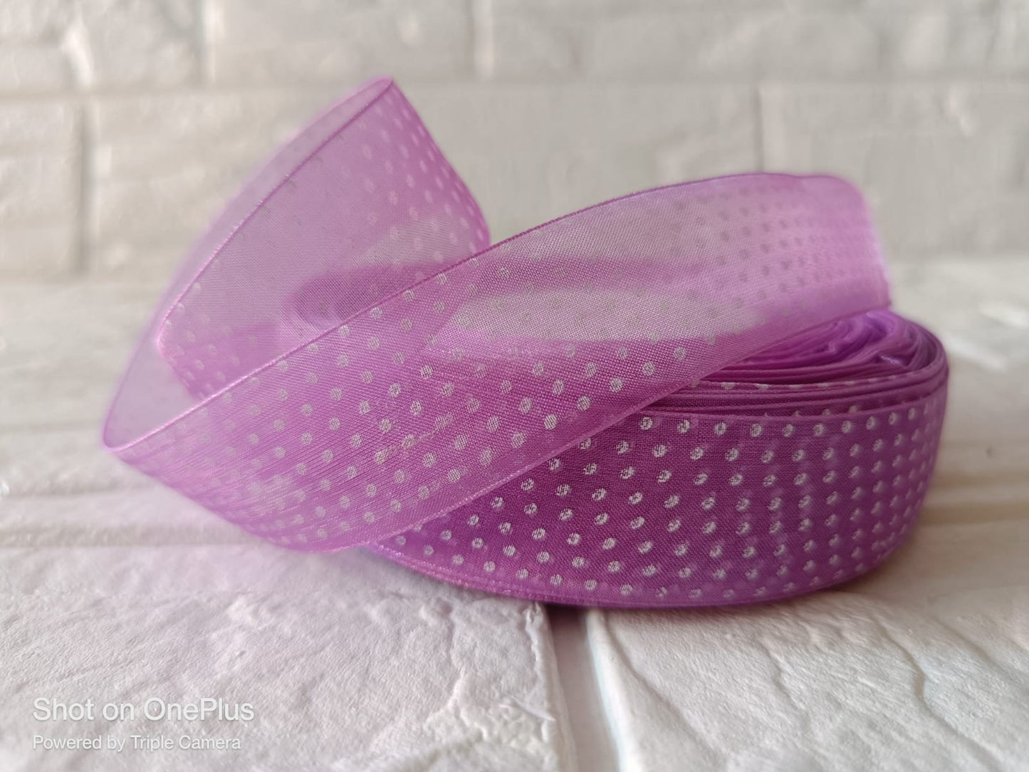 Organza Polka Dot Ribbon 1 inch – Purple