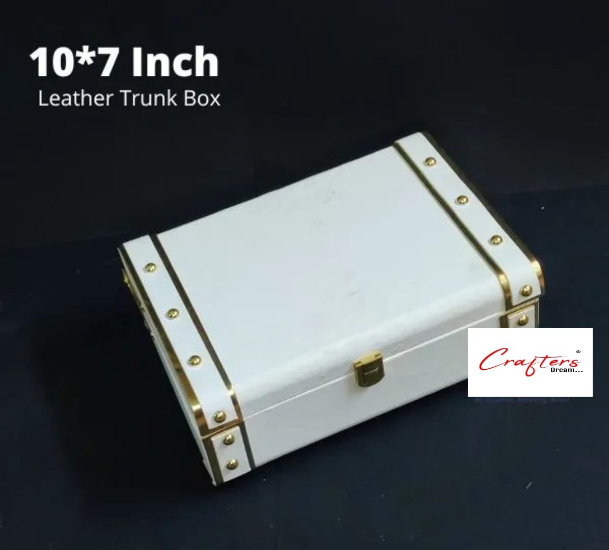 Leather Trunk Box (White) -10*7inch