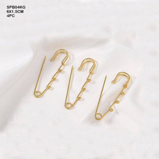 Safety Pin Brooch KC Gold (SPB04KG) - 6*1.5CM
