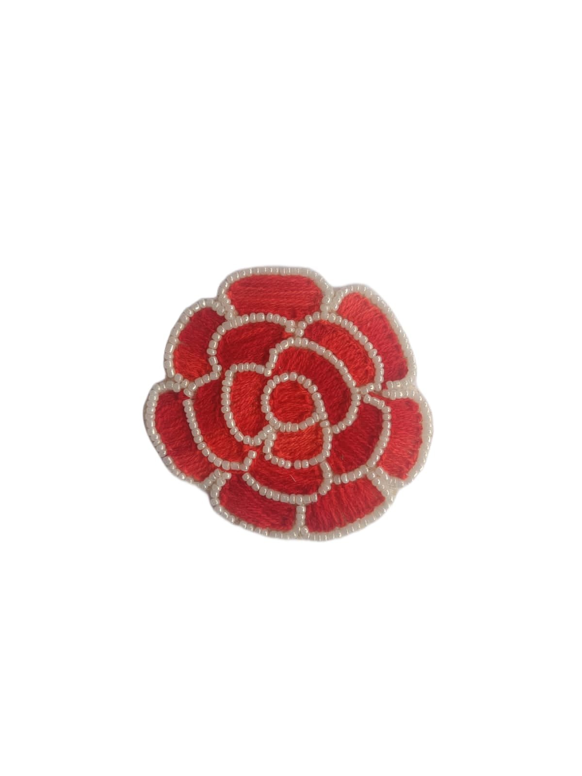 Round Flower Butti (Red) - 2pcs