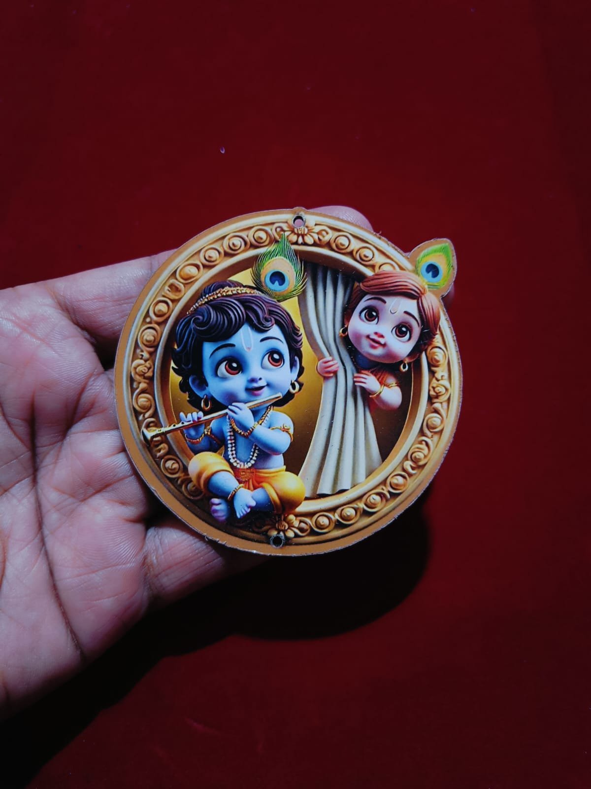MDF Krishna ji Balram ji Cut Out (3inch) - 2pc