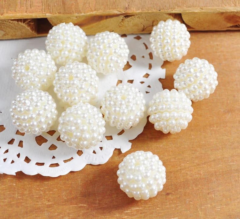 Moti /Pearls /Beads White (100gm) - 20mm