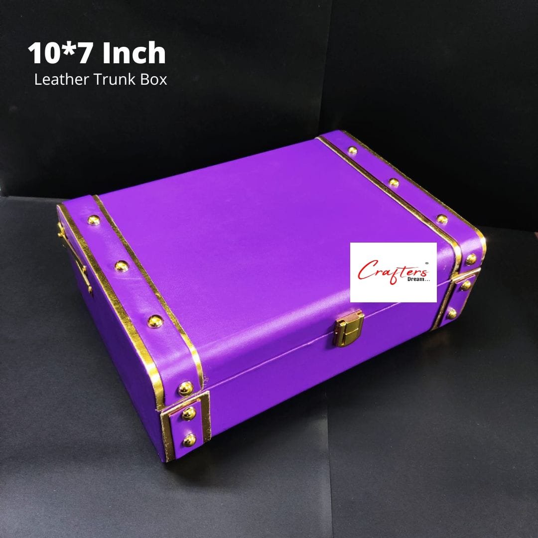 Leather Trunk Box (Dark Purple) – 8*6inch