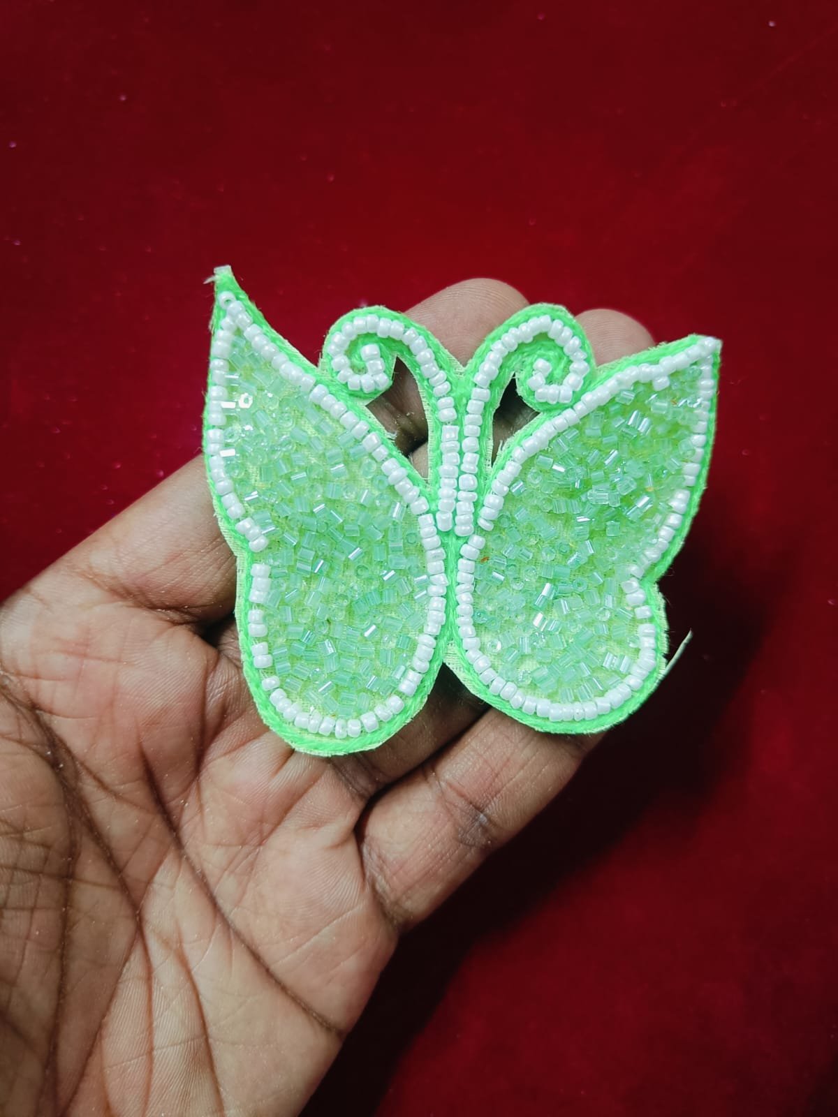 Green Butterfly Buti Patches - 10pc