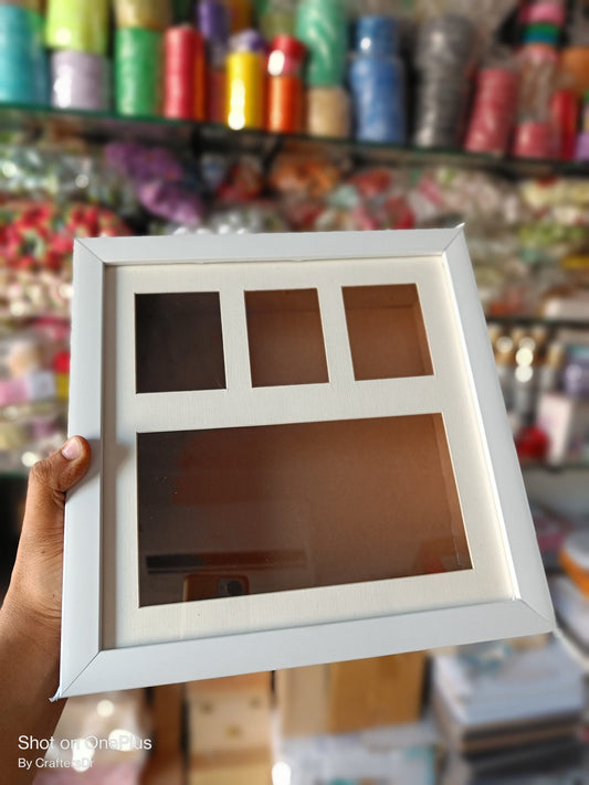 Shadow Box Glass Frame with Mount – 12*12 inch (White)