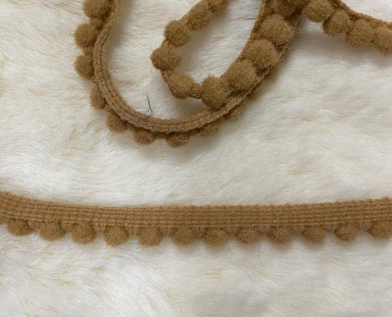 PomPom Lace -1 mtr - Brown