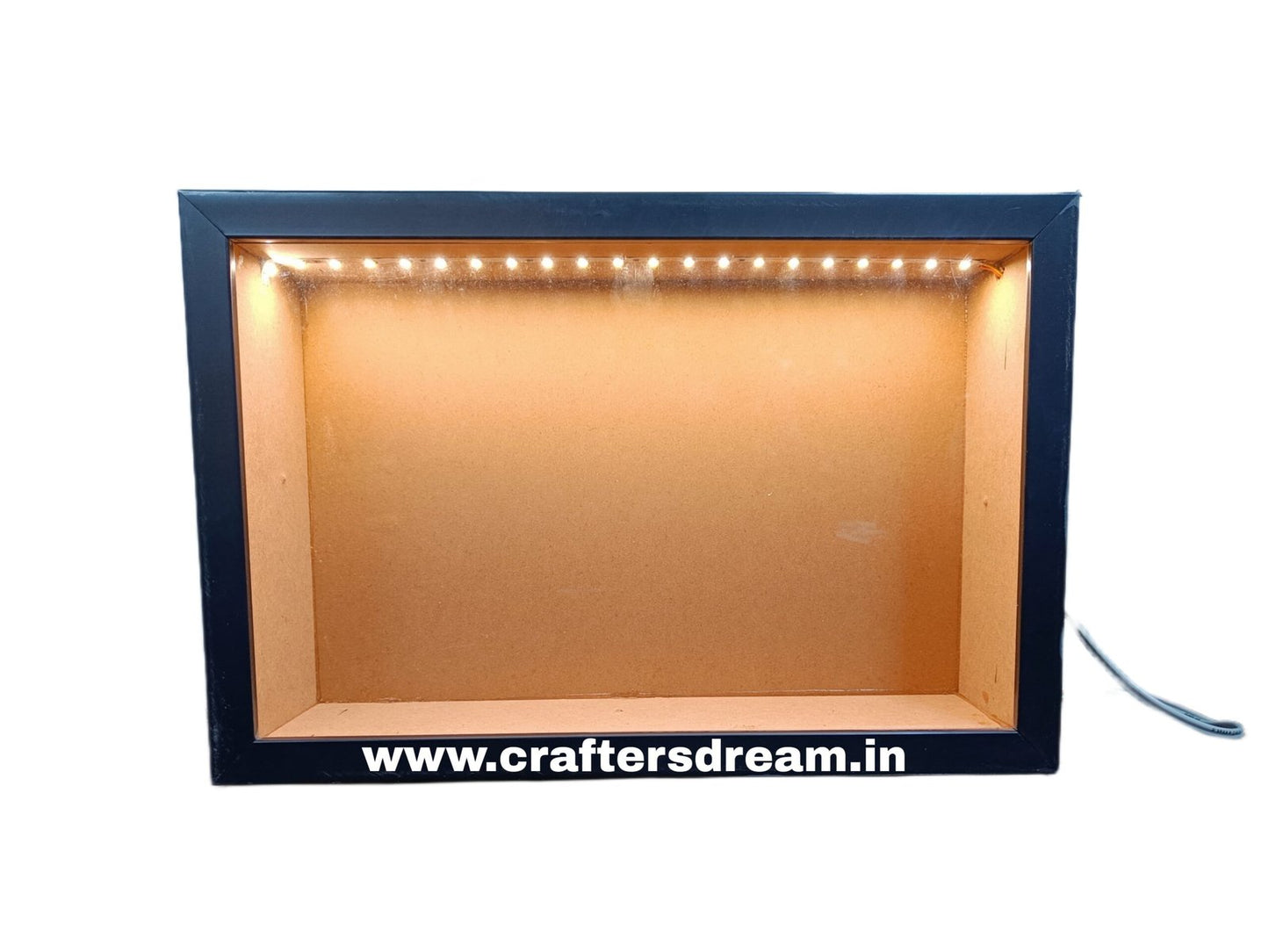 Shadow Box Glass Frame – 14*9 Inch (Black) With LED Light