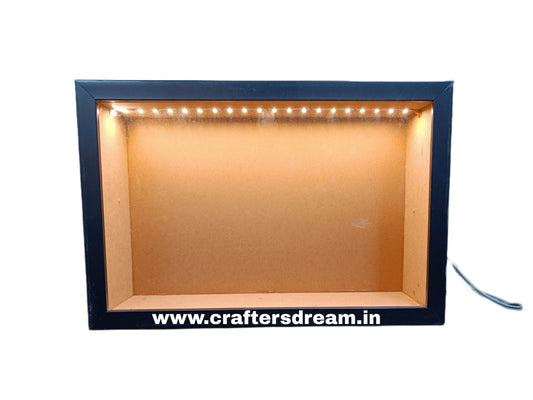 Shadow Box Glass Frame –12*12 Inch (Black) With LED Light