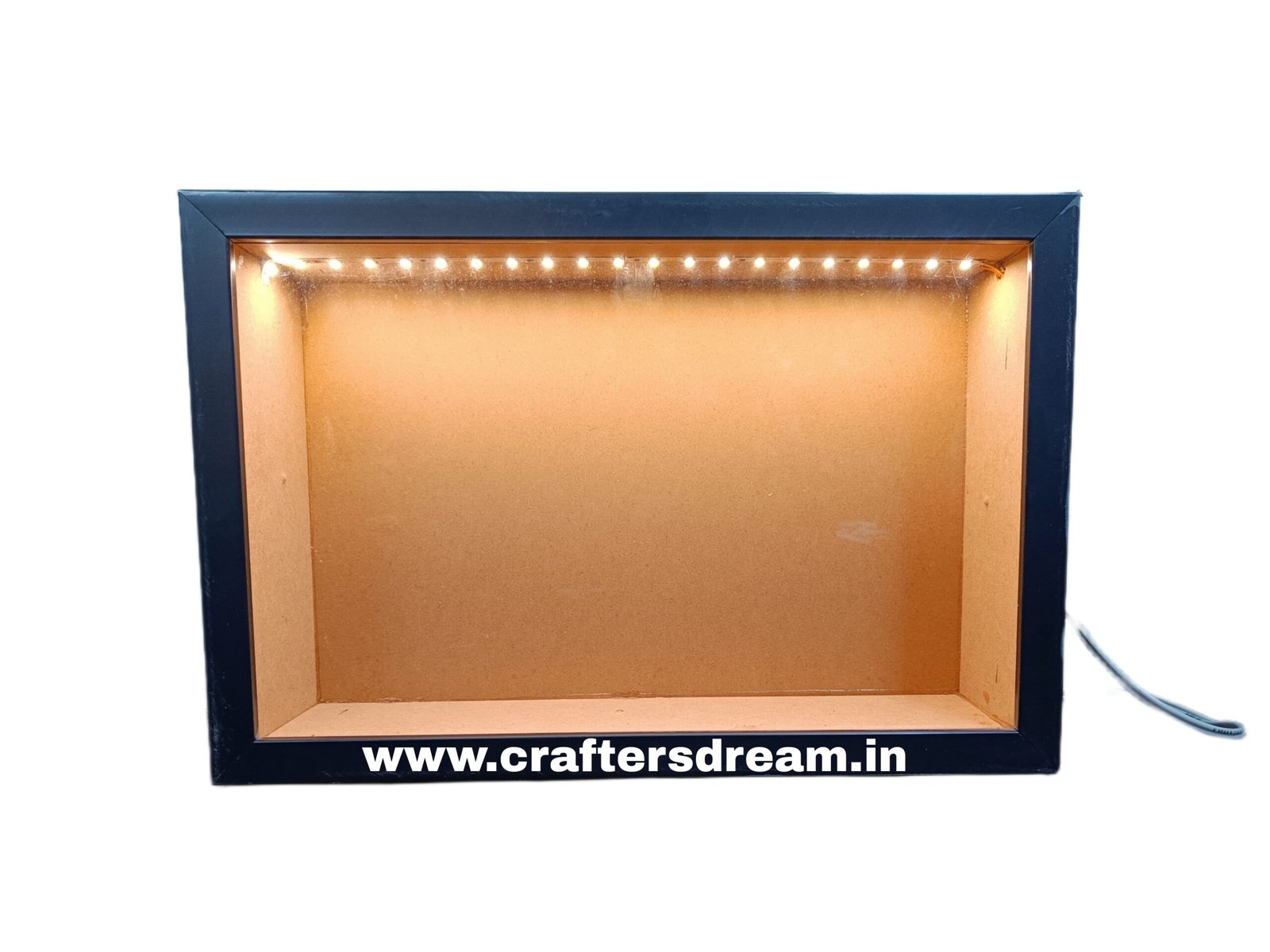 Shadow Box Glass Frame – 10*10 Inch (Black) With LED Light