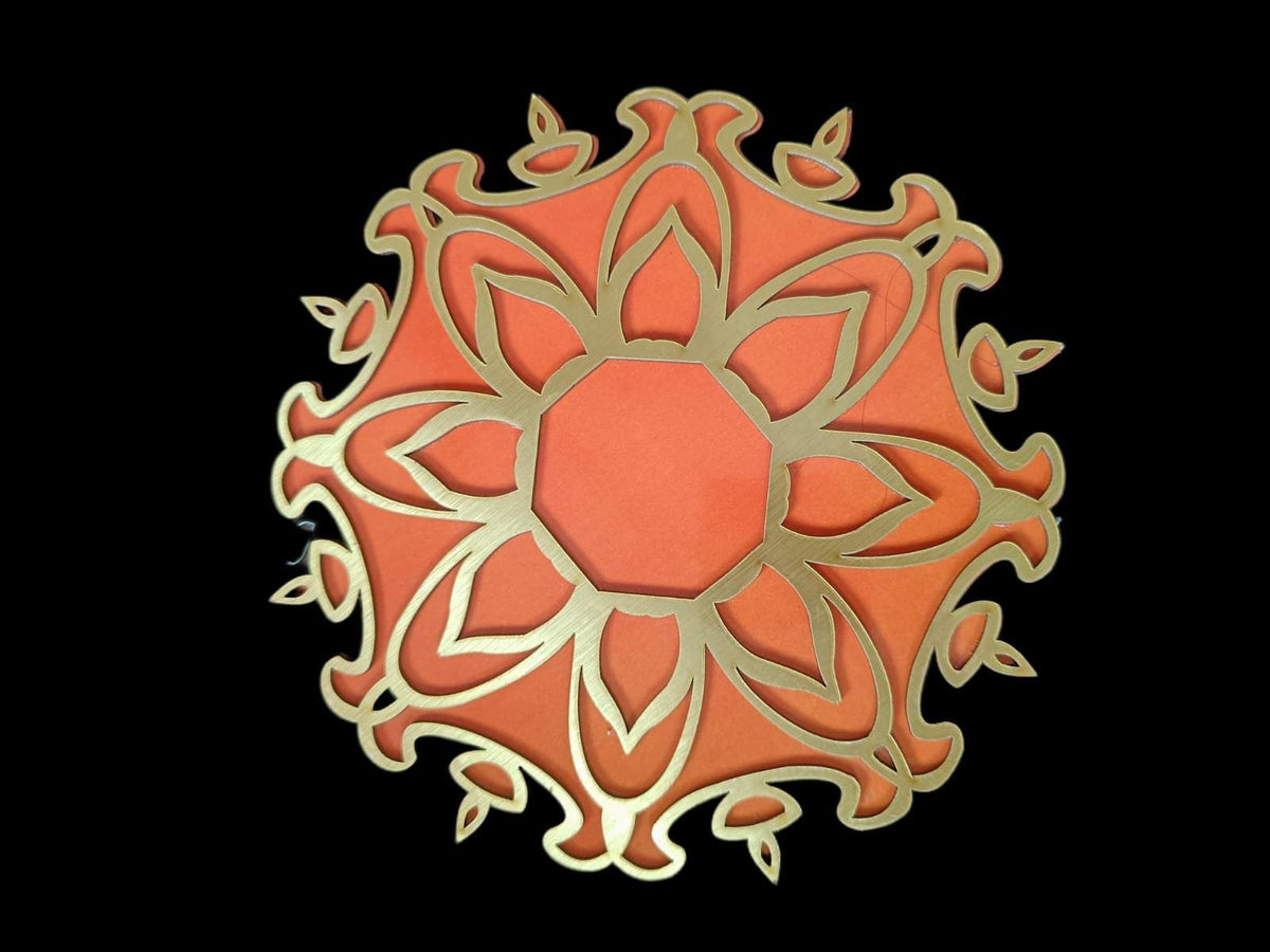 MDF Rangoli (Orange) - 8inch