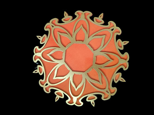 MDF Rangoli (Orange) - 8inch