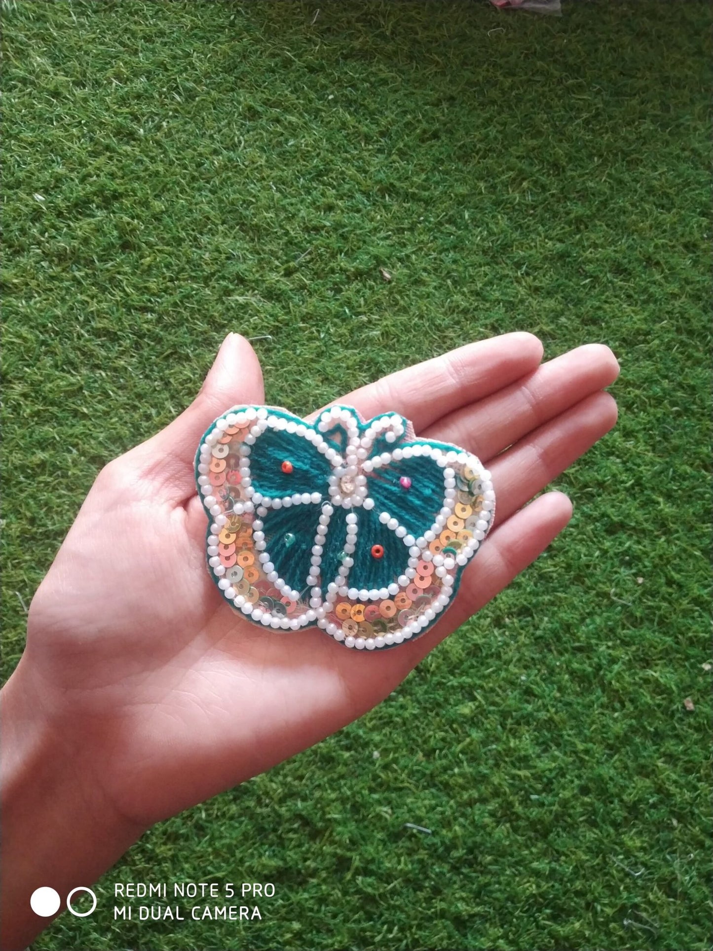 Sea Green Butterfly Buti Patches - 5pc