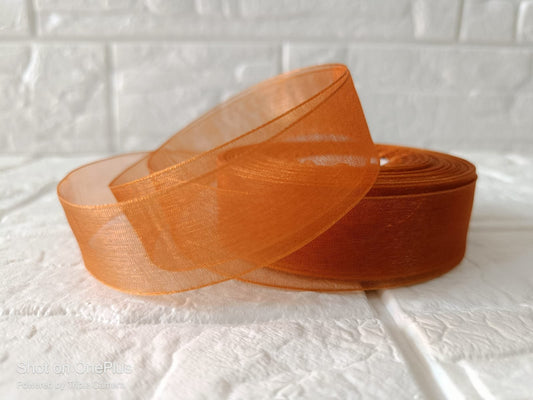 Organza Ribbon 1 inch – Brown