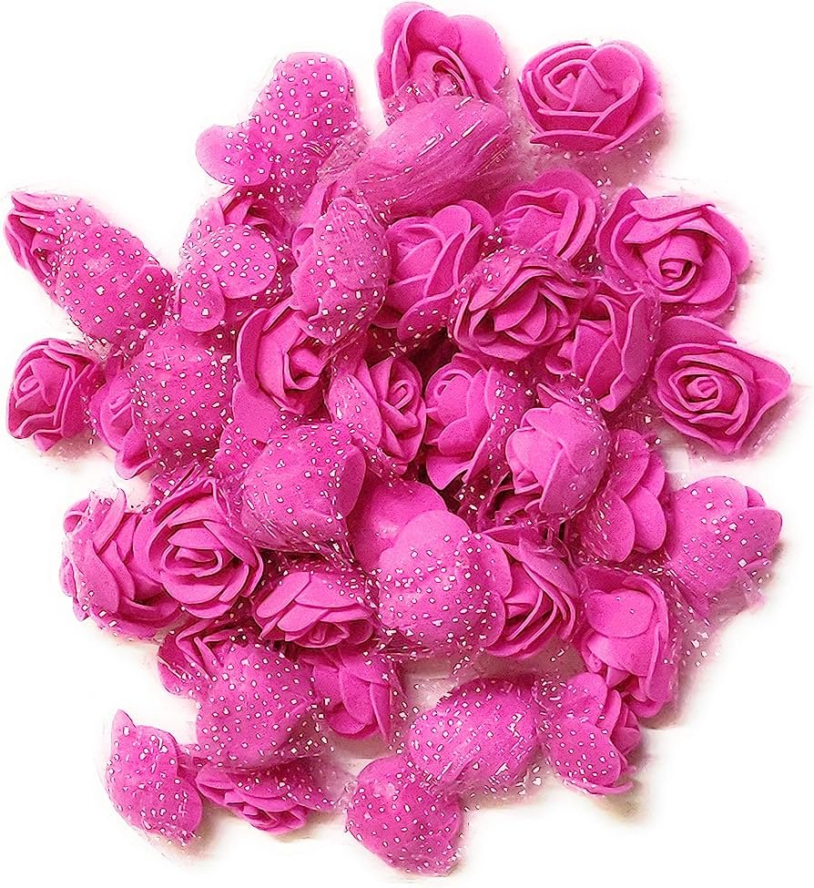 Net Foam Flower Dark Pink – 50 piece