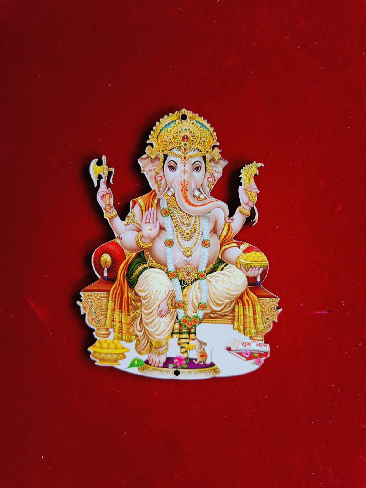MDF Printed Ganesh Cut Out 4inch - 1pc