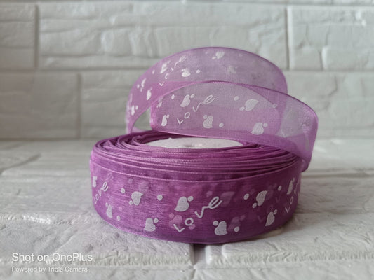 Love Organza Ribbon 1 inch – Light Purple