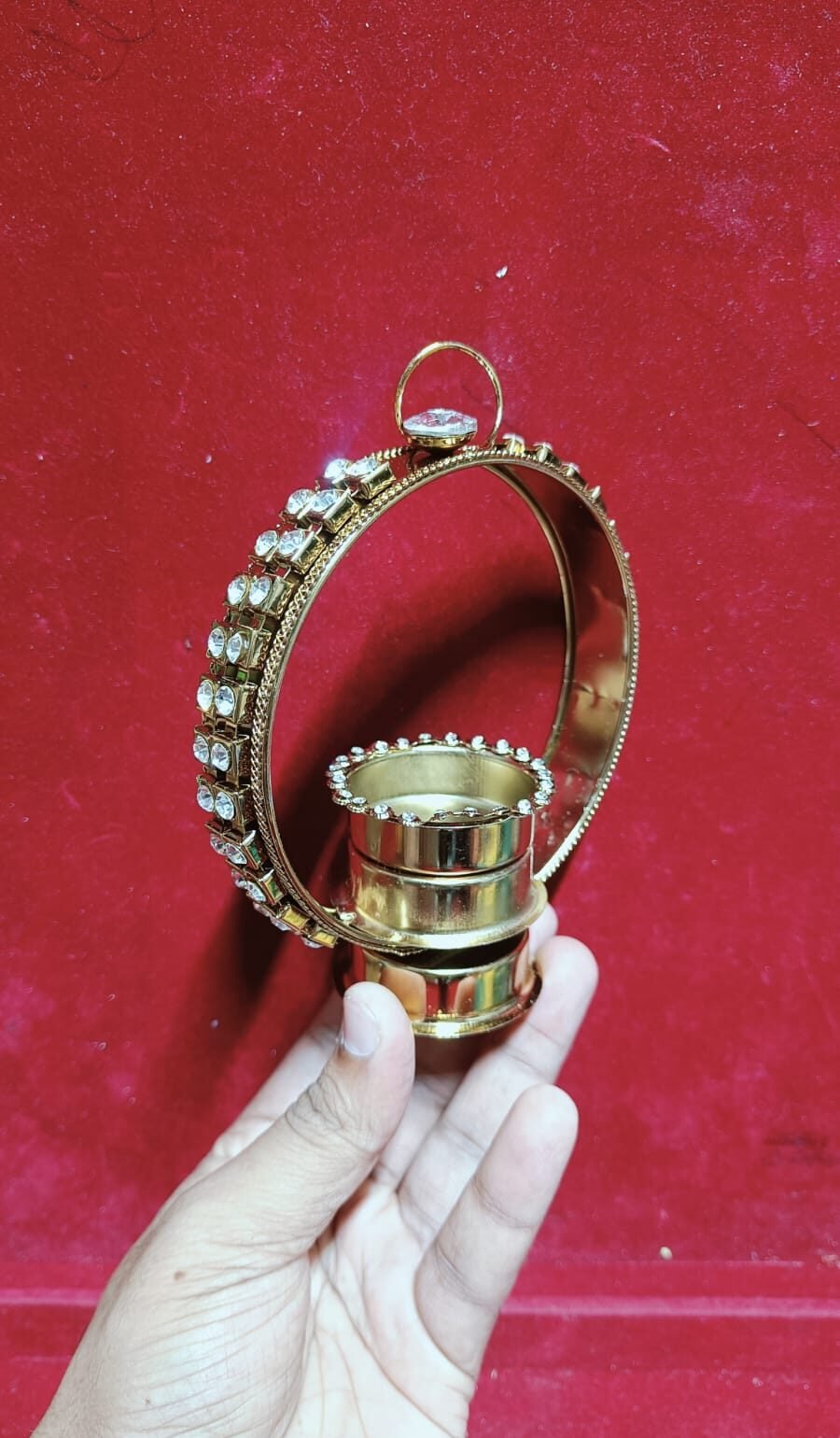 Crystal Hanging with T Light Holder (Single Piece)