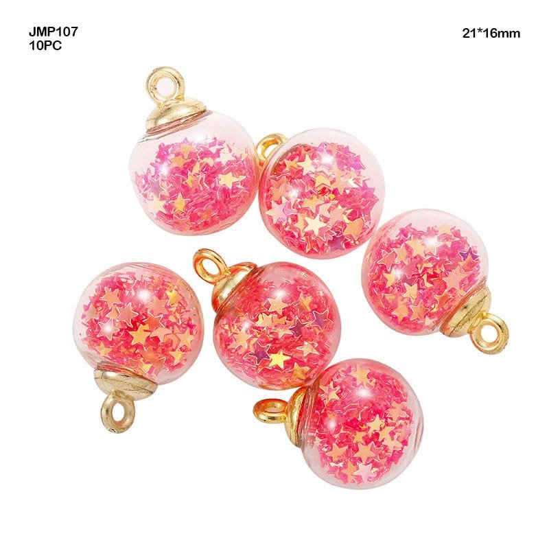 Glass Ball Pendants Red (JMP107) - 10pc