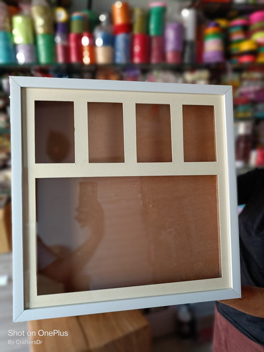Shadow Box Glass Frame with Mount – 20*20 inch (White)