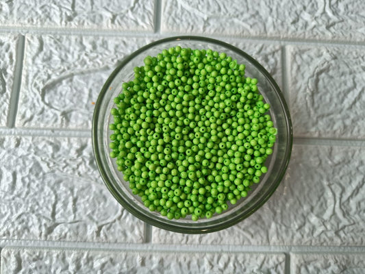 Moti /Pearls /Beads - Green (100gm) - 4mm