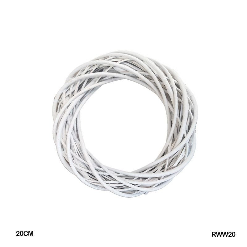 Ring Wreath Rattan Wicker White (RWW20) (20CM) - 1pc