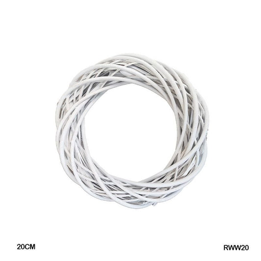 Ring Wreath Rattan Wicker White (RWW20) (20CM) - 1pc